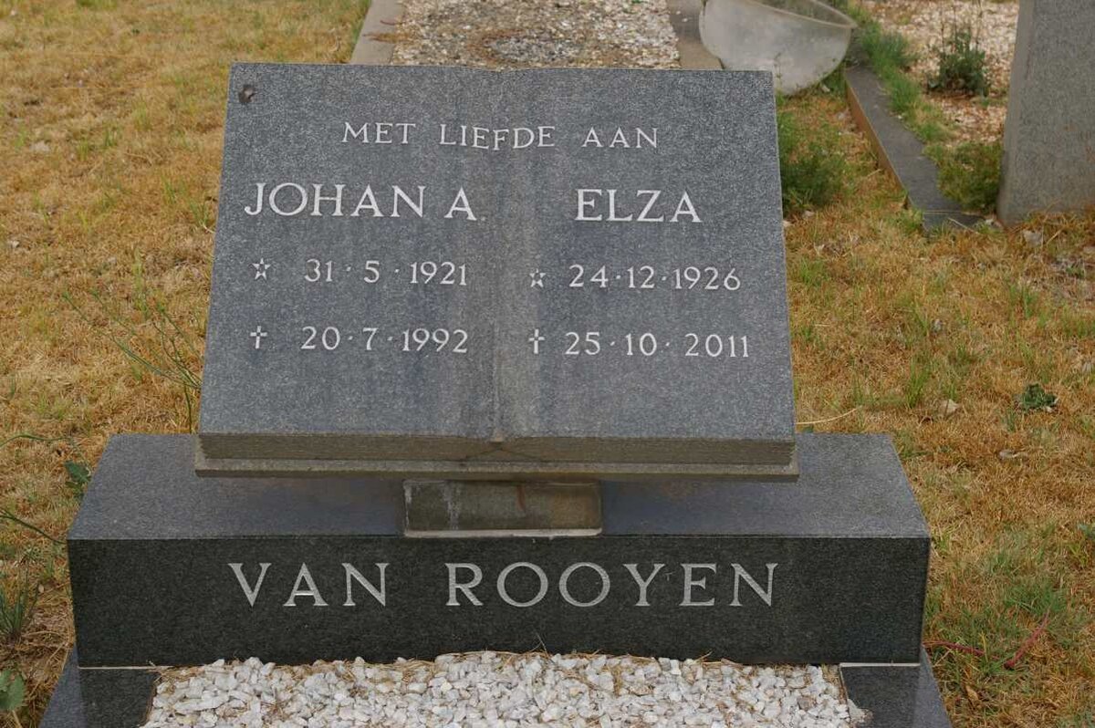 ROOYEN Johan A., van 1921-1992 &amp; Elza 1926-2011
