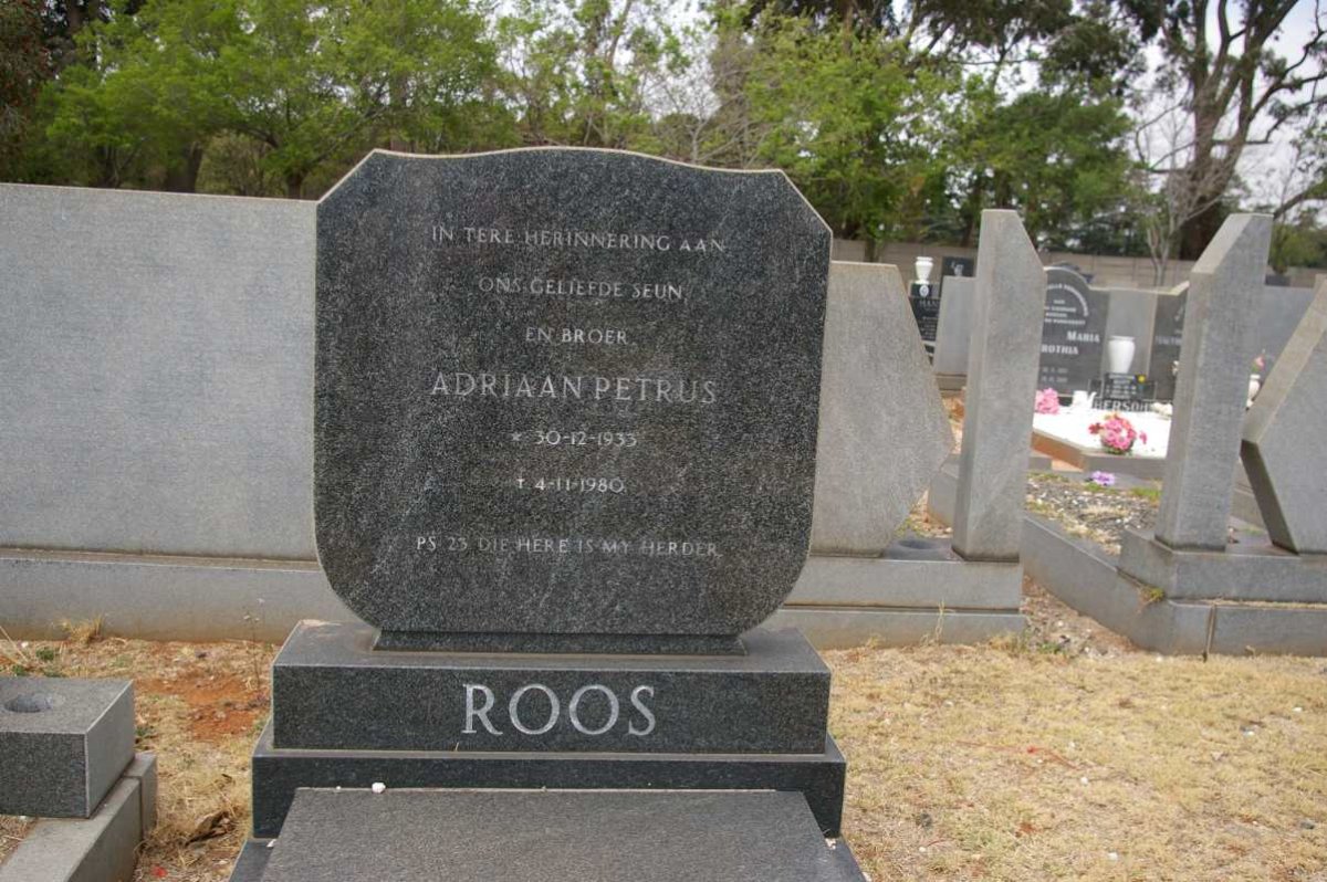 ROOS Adriaan Petrus 1933-1980