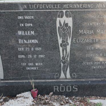 ROOS Willem Benjamin 1921-2012 &amp; Maria Magdalena Elizabeth OBERHOLSTER 1929-1967