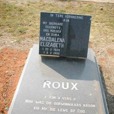 ROUX Magdalena Elizabeth 1929-1998