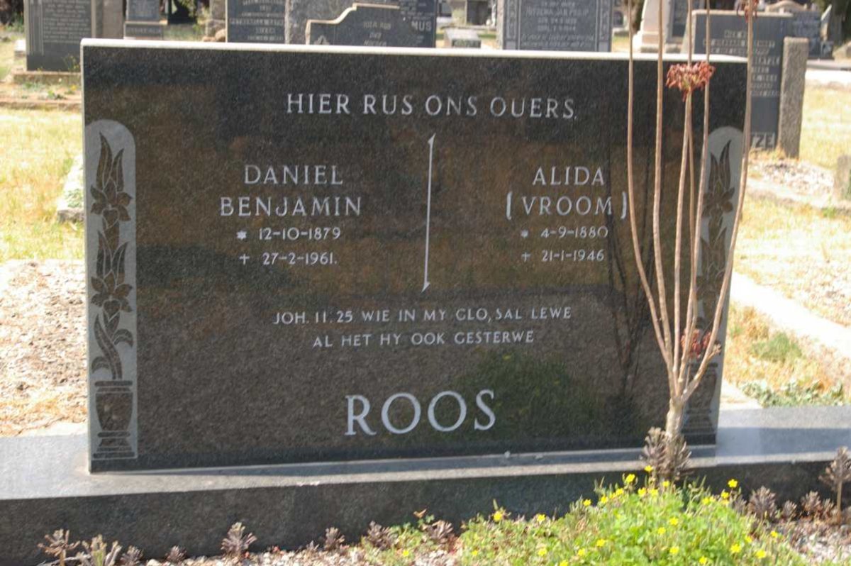 ROOS Daniel Benjamin 1879-1961 &amp; Alida VROOM 1880-1946