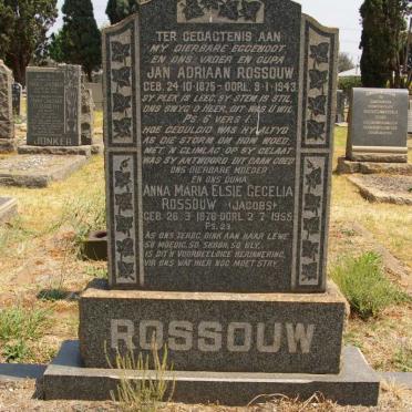 ROSSOUW Jan Adriaan 1875-1943 &amp; Anna Maria Elsie Cecelia JACOBS 1876-1955