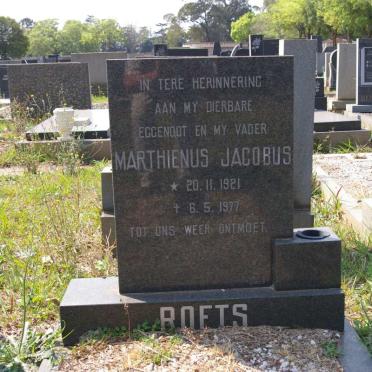 ROETS Marthienus Jacobus 1921-1977