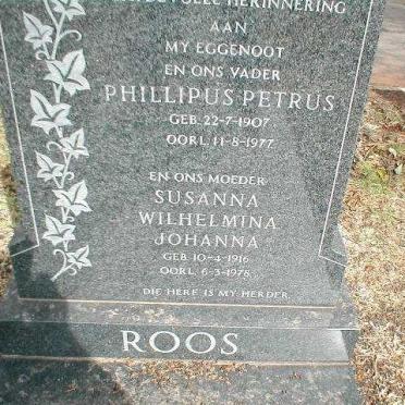 ROOS Phillipus Petrus 1907-1977 &amp; Susanna Wilhelmina Johanna 1916-1978