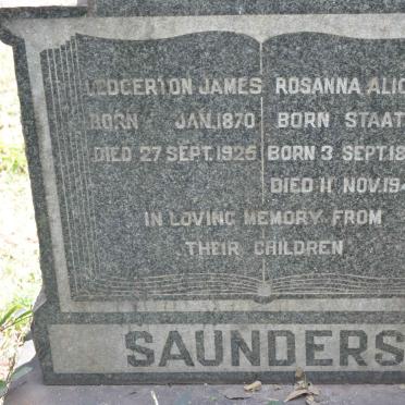 SAUNDERS Edgerton James 1870-1925 &amp; Rosanna Alice STAATS 1880-1947