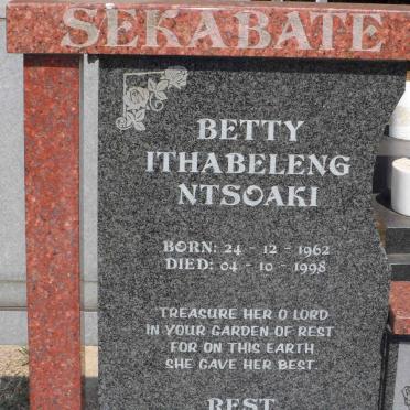 SEKABATE Betty Ithabeleng Ntsoaki 1962-1998