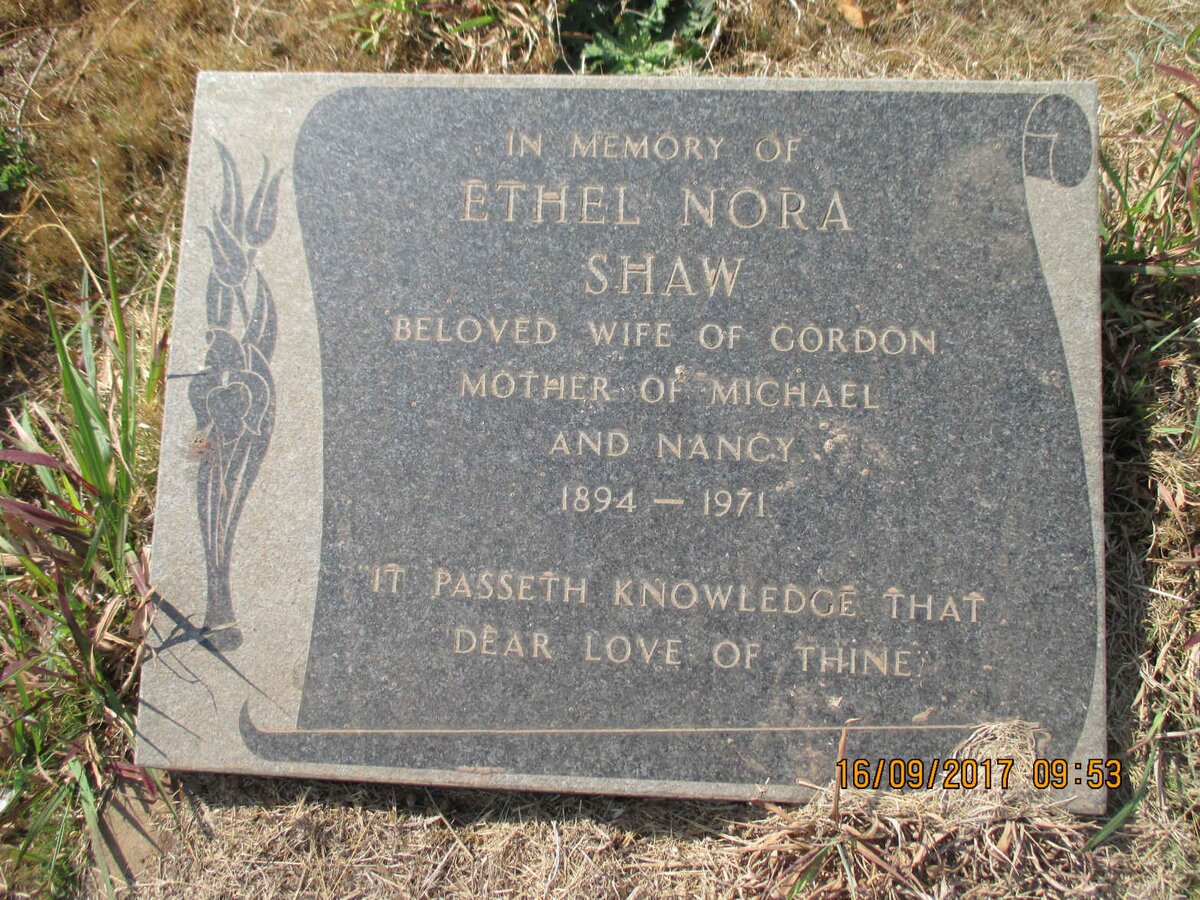 SHAW Ethel Nora 1894-1971