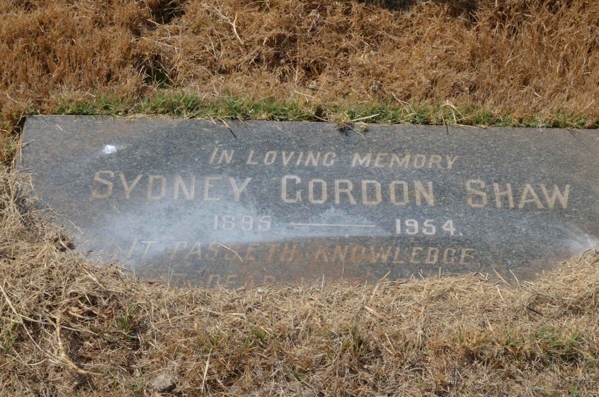 SHAW Sydney Gordon 1895-1954