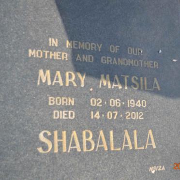 SHABALALA Mary Matsila 1940-2012