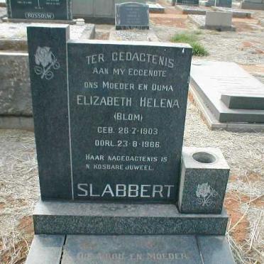 SLABBERT Elizabeth Helena nee BLOM 1903-1966
