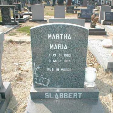 SLABBERT Martha Maria 1923-1996