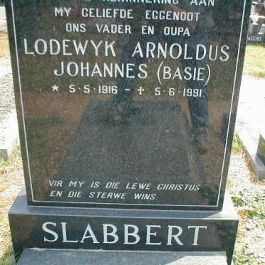 SLABBERT Lodewyk Arnoldus Johannes 1916-1991