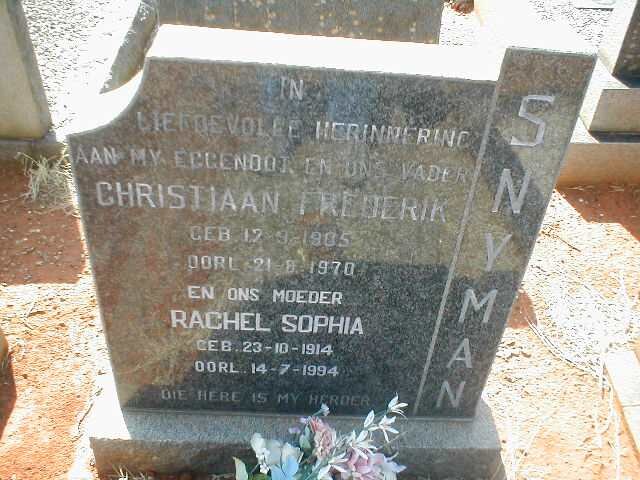SNYMAN Christiaan Frederik 1905-1970 &amp; Rachel Sophia 1914-1994