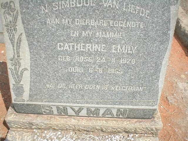 SNYMAN Catherine Emily nee ROSS 1929-1953
