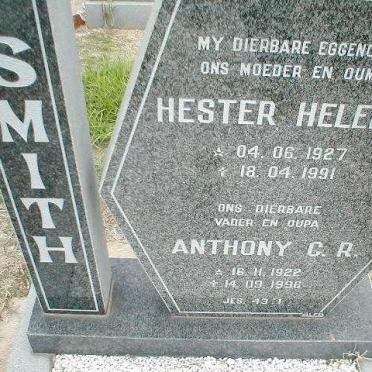 SMITH Anthony C.R. 1922-1996 &amp; Hester Helena 1927-1991