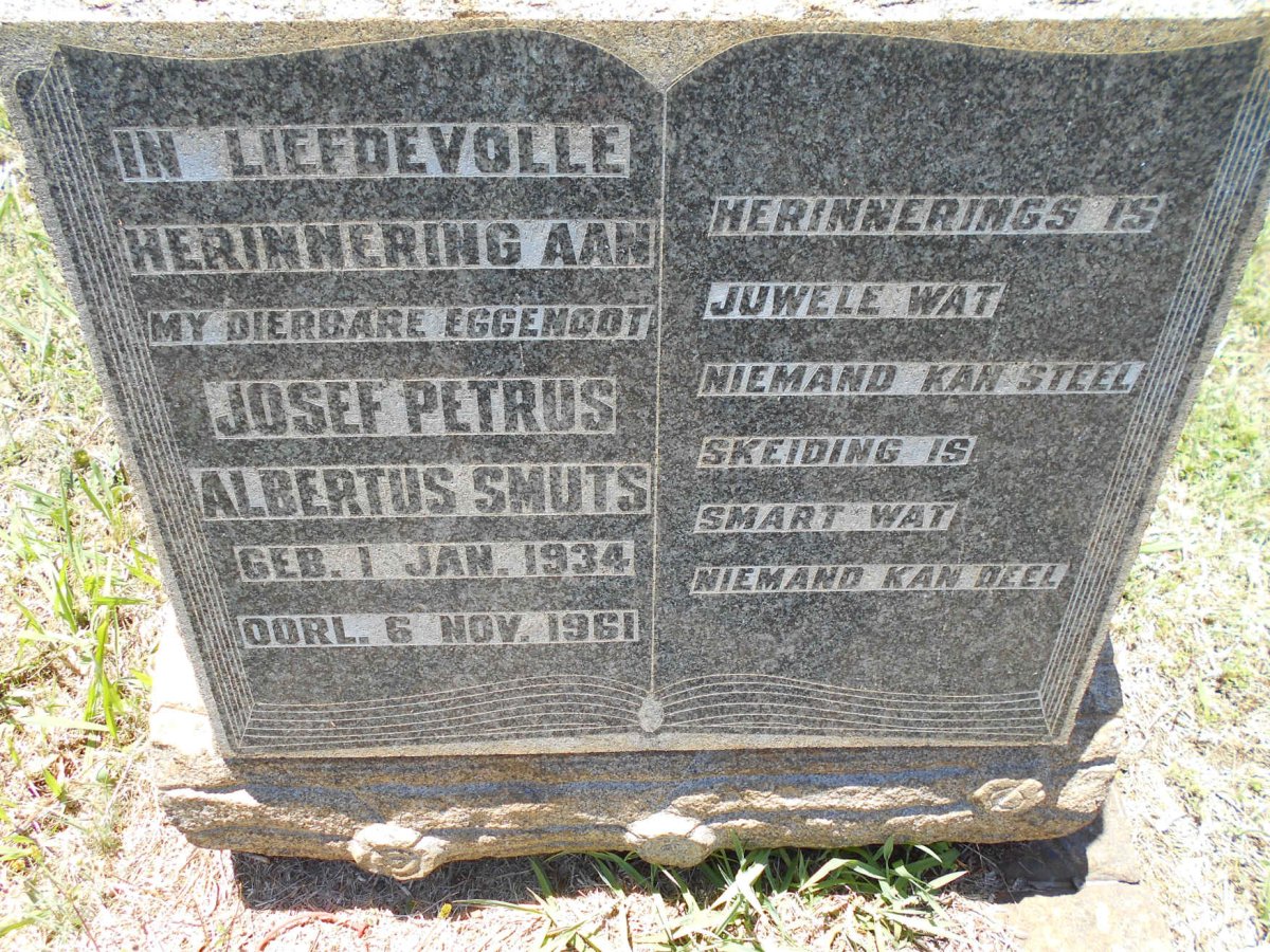 SMUTS Josef Petrus Albertus 1934-1961