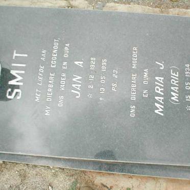 SMIT Jan A. 1928-1995 &amp; Maria J. 1934-