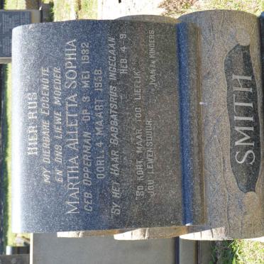 SMITH Martha Aletta Sophia nee OPPERMAN 1932-1958