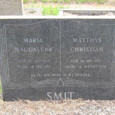 SMIT Matthys Christian 1915-1974 &amp; Maria Magdalena 1915-1998