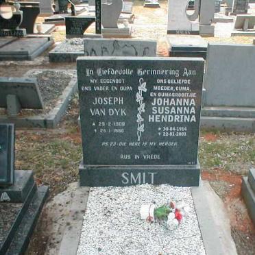 SMIT Joseph Van Dyk 1908-1986 &amp; Johanna Susanna Hendrina 1914-2001