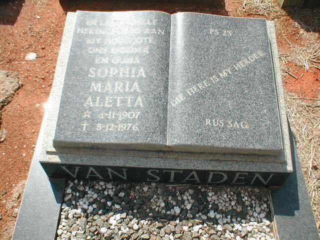 STADEN Sophia Maria Aletta, van 1907-1976