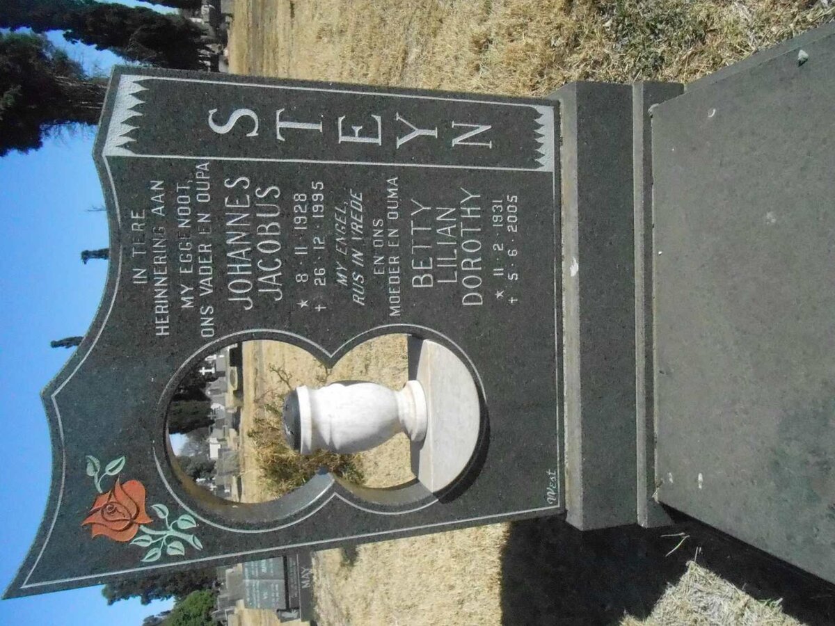 STEYN Johannes Jacobus 1928-1995 &amp; Betty Lilian Dorothy 1931-2005