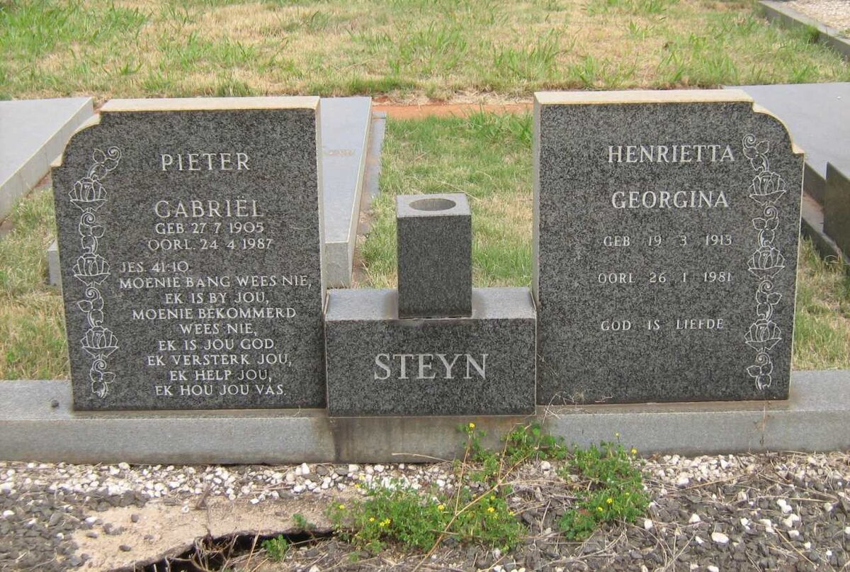 STEYN Pieter Gabriel 1905-1987 &amp; Henrietta Georgina 1913-1981