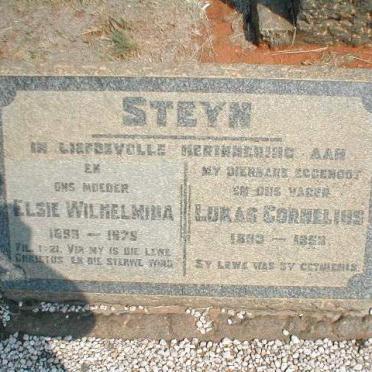 STEYN Lukas Cornelius 1893-1953 &amp; Elsie Wilhelmina 1899-197?