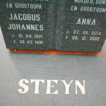 STEYN Jacobus Johannes 1921-1991 &amp; Anna 1924-2002