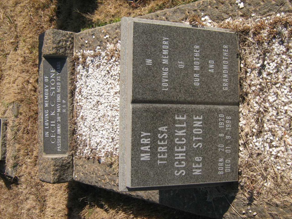 STONE Cecil K.C. -1961 :: SCHECKLE Mary Teresa nee STONE 1920-1998
