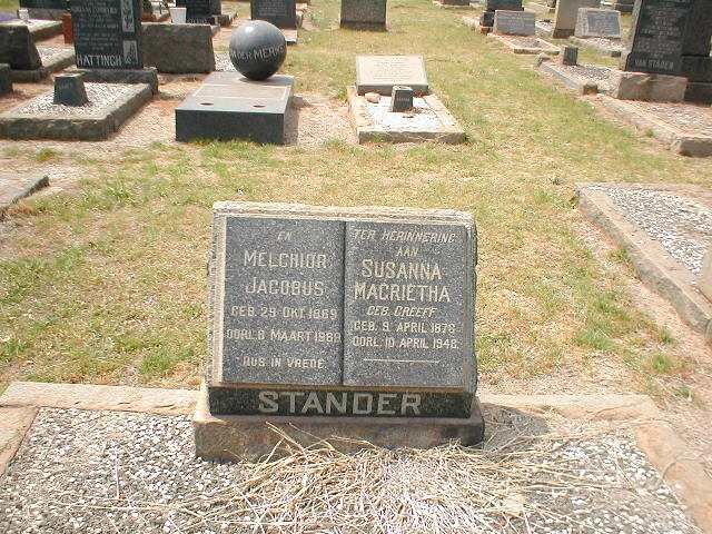 STANDER Melchior Jacobus 1869-1969 &amp; Susanna Margrietha GREEFF 1878-1948