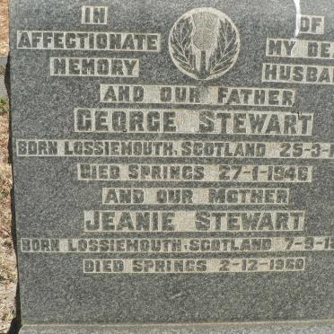 STEWART George 1874-1946 &amp; Jeanie 1882-1960