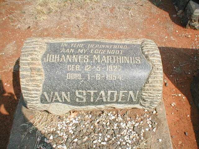 STADEN Johannes Marthinus, van 1927-1954