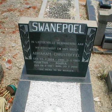 SWANEPOEL Abraham Christoffel 1904-1969 &amp; Martha Maria 1911-2000