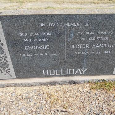 HOLLIDAY Hector Hamilton 1904-1965 &amp; Chrissie 1910-1992