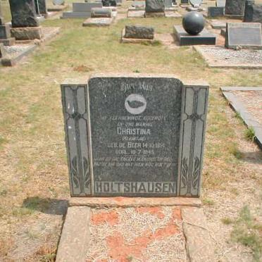 HOLTSHAUSEN Christina nee DE BEER 1914-1945