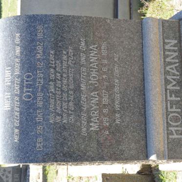 HOFFMANN Otto 1898-1958 &amp; Maryna Johanna 1907-1996