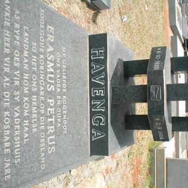 HAVENGA Erasmus Petrus 1933-1988