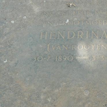 HATTINGH Hendrina J. nee VAN ROOYEN 1890-1982