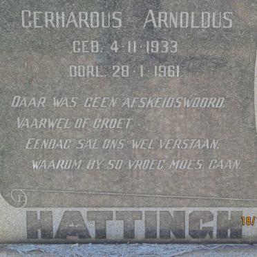 HATTINGH Gerhardus Arnoldus 1933-1961