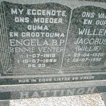 HATTINGH Willem Jacobus 1920-1998 &amp; Engela B.P. VENTER 1919-1995