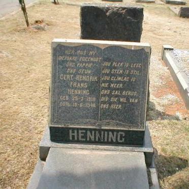 HENNING Gert Hendrik Frans 1918-1948