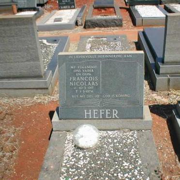 HEFER Francois Nicolaas 1917-1974