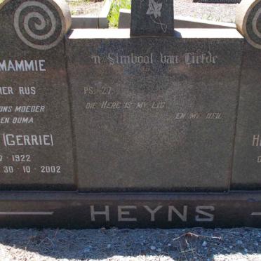 HEYNS Herman Daniel 1919-1960 &amp; Missie 1922-2002