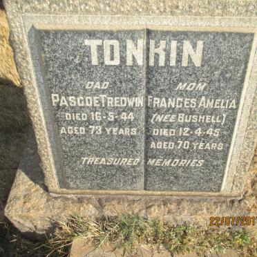 TONKIN Pascoe Tredwin -1944 &amp; Frances Amelia BUSHELL -1945