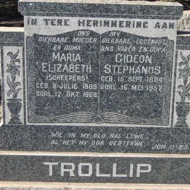 TROLLIP Gideon Stephanus 1884-1957 &amp; Maria Elizabeth SCHEEPERS 1889-1966