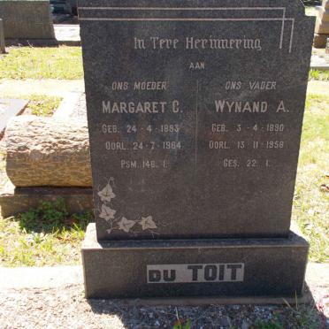 TOIT Wynand A., du 1890-1958 &amp; Margaret C. 1893-1964