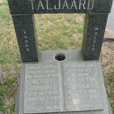 TALJAARD Petrus Johannes 1897-1969 &amp; Magrietha Maria 1906-1978