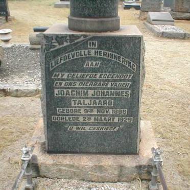 TALJAARD Joachim Johannes 1896-1929