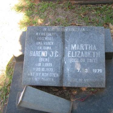 ? Barend J.C. 1905-1975 &amp; Martha Elizabeth DU TOIT -1979